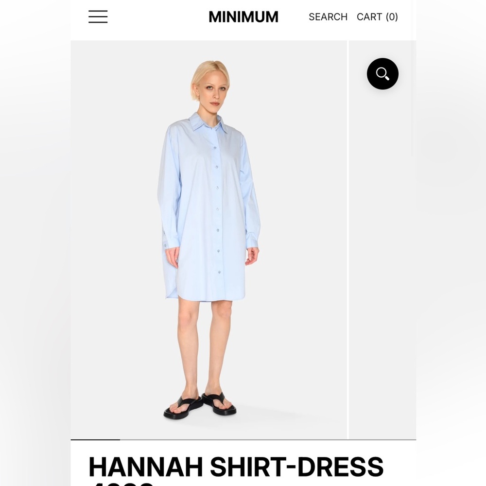 Minimum Light Blue Long Sleeve Shirt Dress